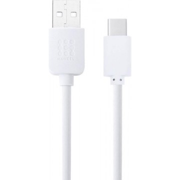 Haweel USB 2.0 naar USB-C Kabel 1 Meter Wit