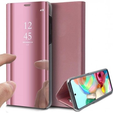 Samsung A71 Hoesje - Samsung Galaxy A71 Hoesje Book Case Spiegel - Roségoud