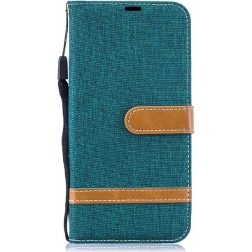 Samsung Galaxy A50 / A30s Hoesje - Denim Book Case - Groen