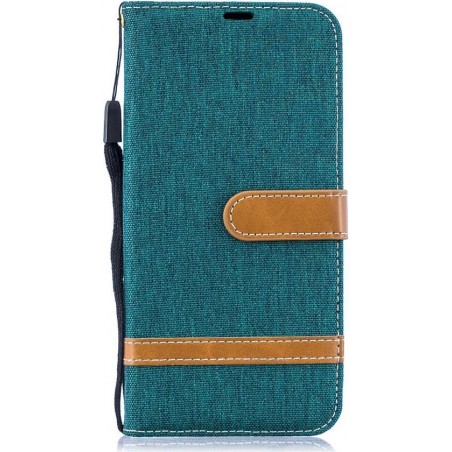 Samsung Galaxy A50 / A30s Hoesje - Denim Book Case - Groen