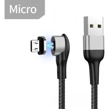 DrPhone ICON2 - Super Magnetische Micro USB Kabel - 3A - Oplader - Snel Opladen + Dataoverdracht - 90 Graden met Led licht
