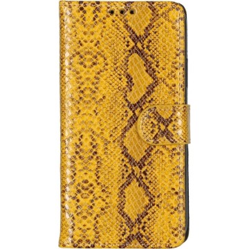 Slangenprint Booktype iPhone 11 hoesje - Geel
