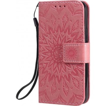Mobigear Wallet Boek Hoesje Mandala Roze voor Apple iPhone 12 Mini