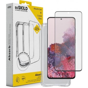 SoSkild Samsung Galaxy S20 Absorb 2.0 Impact Case Transparent + Tempered Glass