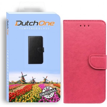 Iphone SE2020 - Book Case roze - Leren hoesje - Pasjes  - Wallet  - Portemonnee - hoesje - geschikt voor iphone 7/8/SE2020