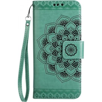Shop4 - Samsung Galaxy A5 (2017) Hoesje - Wallet Case Vintage Mandala Groen
