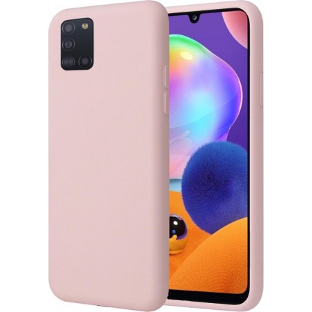 Samsung A31 Hoesje - Samsung Galaxy A31 Hoesje - Liquid Siliconen Case Roze