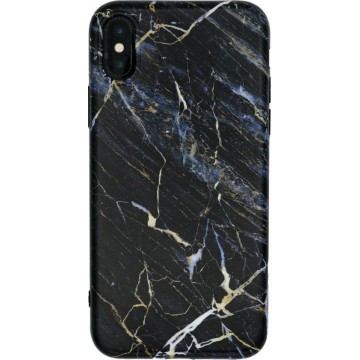 Luxe Marmer Back case voor Apple iPhone XR - Zwart - Goud - Blauw - Soft TPU