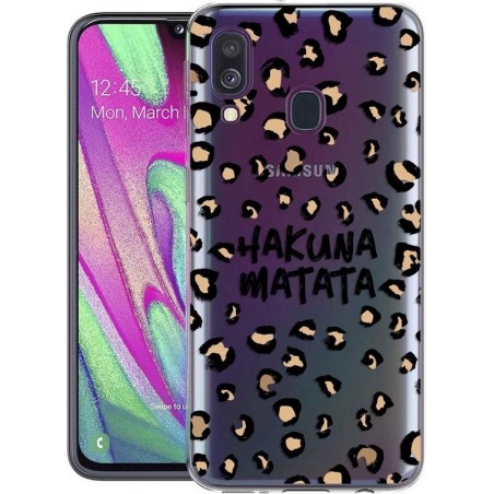 iMoshion Design voor de Samsung Galaxy A40 hoesje - Luipaard - Bruin / Zwart