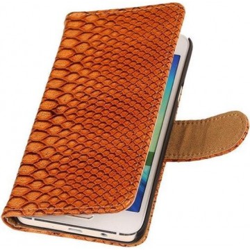Bruin Slang Booktype Samsung Galaxy A3 2016 Wallet Cover Hoesje