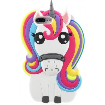 GadgetBay Rainbow Unicorn silicone case iPhone 7 Plus 8 Plus hoesje - Eenhoorn Regenboog