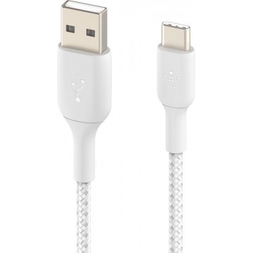Belkin Braided USB-C naar USB kabel - 0,15m - Wit