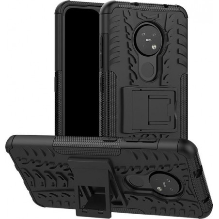 Nokia 6.2 / 7.2 Hoesje - Rugged Kickstand - Zwart