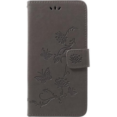 Samsung Galaxy A50 / A30s Hoesje - Bloemen Book Case - Grijs