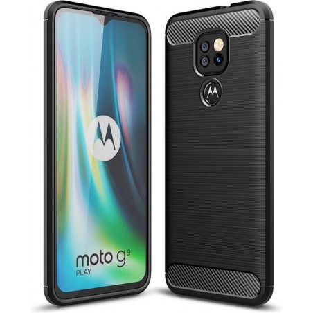 Motorola Moto G9 Play Hoesje - Armor Brushed TPU - Zwart