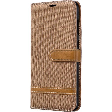 Samsung Galaxy A70 Hoesje - Denim Book Case - Bruin