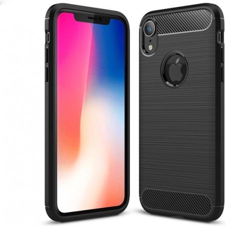 GadgetBay Brushed Carbon TPU Case iPhone XR - Zwart