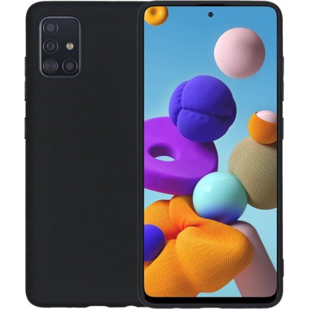 Samsung Galaxy A51 Hoesje Siliconen Case Back Cover Hoes - Zwart