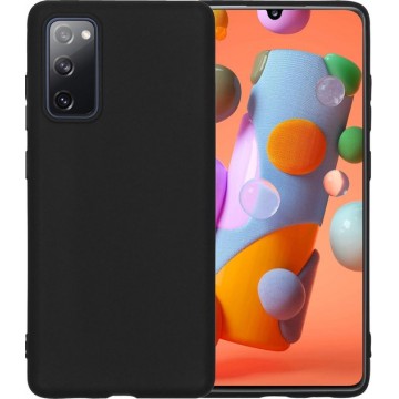 Samsung A41 Hoesje Back Cover Siliconen Case Hoes - Zwart