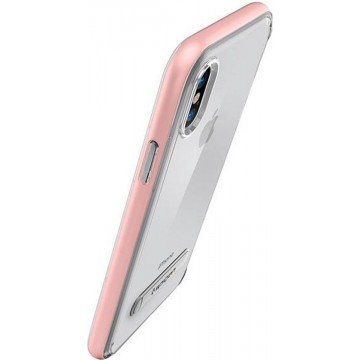 Spigen Ultra Hybrid Case - hoesje - backcover - Apple iPhone XR - Crystal Clear - rose goud