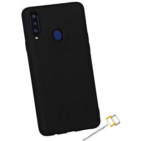 Samsung Galaxy A20S Zwart siliconen backcover hoesje