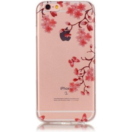 GadgetBay Bloesem TPU iPhone 6 6s hoesje zen cover - Doorzichtig - Bloemtakken