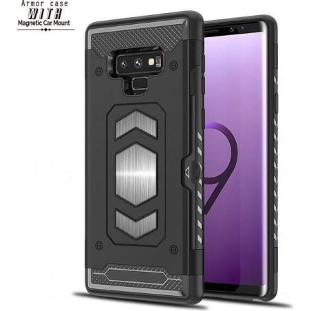 Ntech Samsung Galaxy Note 9 Luxe Armor Case met Pashouder - Zwart