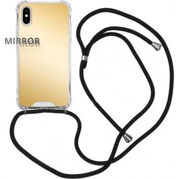 iMoshion Mirror Backcover met koord iPhone Xs / X hoesje - Goud
