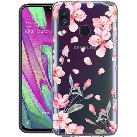 iMoshion Design voor de Samsung Galaxy A40 hoesje - Bloem - Roze