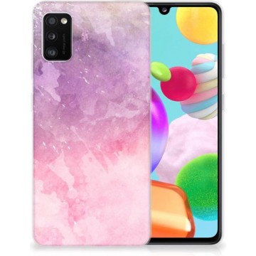 Telefoonhoesje Samsung Galaxy A41 Silicone Back Cover Pink Purple Paint