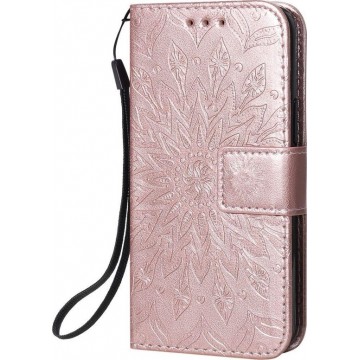 Mobigear Wallet Boek Hoesje Mandala Rose Goud voor Apple iPhone 12 Mini