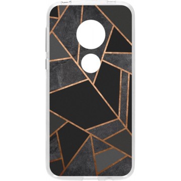 Design Backcover Motorola Moto G7 Play hoesje - Grafisch Zwart / Koper
