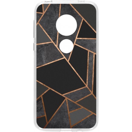 Design Backcover Motorola Moto G7 Play hoesje - Grafisch Zwart / Koper
