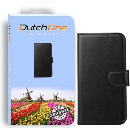 Iphone X/XS Book Case Zwart - Leren hoesje - Pasjes - Wallet - Portemonnee - hoesje