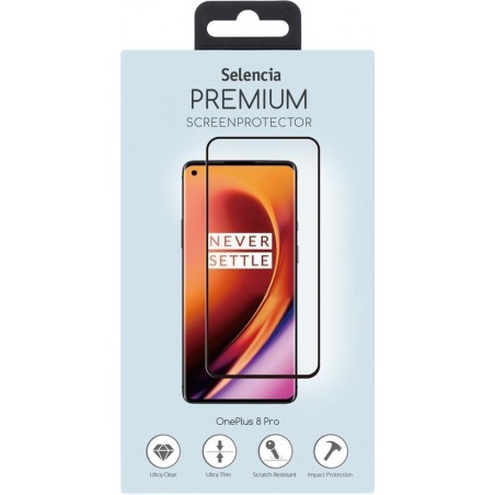 Selencia Gehard Glas Premium Screenprotector voor de OnePlus 8 Pro - Zwart