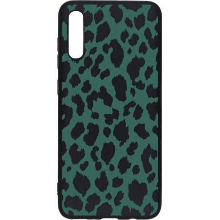 Design Backcover Color Samsung Galaxy A70 hoesje - Panter Groen