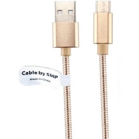 2 m Oplaadkabel. Metal Head USB kabel oplaadsnoer voor snelladen.