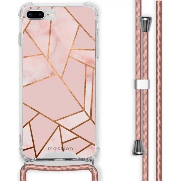 iMoshion Design hoesje met koord voor de iPhone 8 Plus / 7 Plus - Grafisch Koper - Roze / Goud