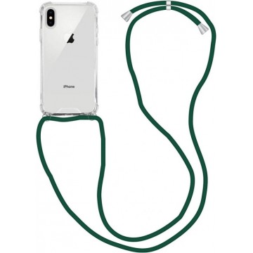 Apple iPhone SE (2020) / 8 Hoesje Back Cover met Koord Donker Groen
