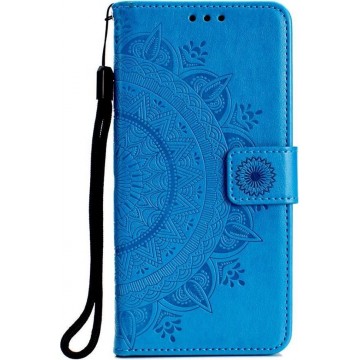 Shop4 - Samsung Galaxy S10 Hoesje - Wallet Case Mandala Patroon Blauw