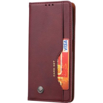 Xiaomi Poco X3 Hoesje Luxe Portemonnee Wallet Case Kunstleer Bordeaux