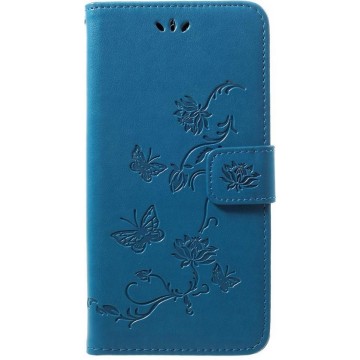 Samsung Galaxy A50 / A30s Hoesje - Bloemen Book Case - Blauw