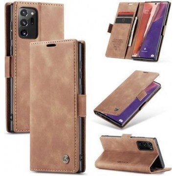 CaseMe - Samsung Galaxy Note 20 Ultra hoesje - Wallet Book Case - Magneetsluiting - Bruin