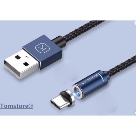 Tomstore® 2 meter USB-C Android data & oplader- magnetische oplaadkabel - snelladen magnetisch USB C 2.4a