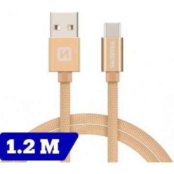 Swissten USB-C naar USB-A Kabel - 1.2M - Goud