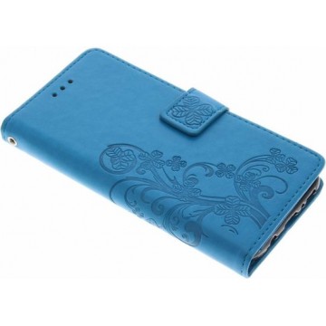 Klavertje Bloemen Booktype Samsung Galaxy S8 hoesje - Turquoise