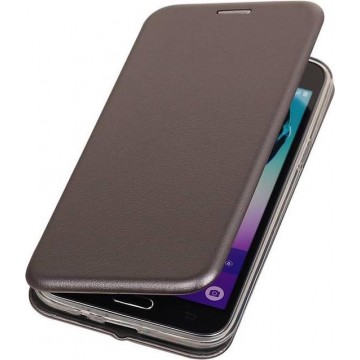 BestCases.nl Grijs Premium Folio leder look booktype smartphone hoesje voor Samsung Galaxy J3 2016 J320F
