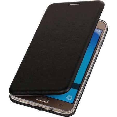 BestCases.nl Zwart Premium Folio leder look booktype smartphone hoesje voor Samsung Galaxy J7 2016 J710F