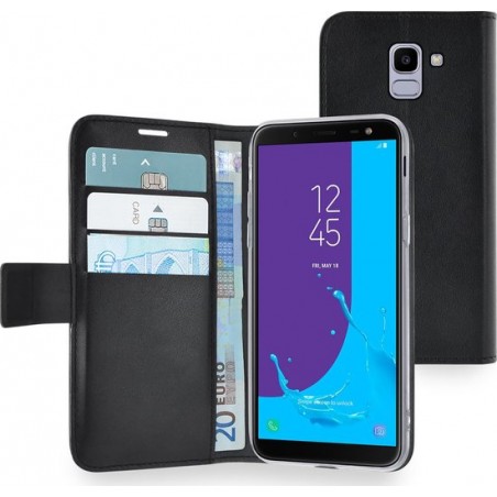 Azuri Samsung J6 (2018) hoesje - Walletcase - Zwart