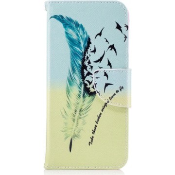 Samsung Galaxy S8 Portemonnee Print Hoesje Feather